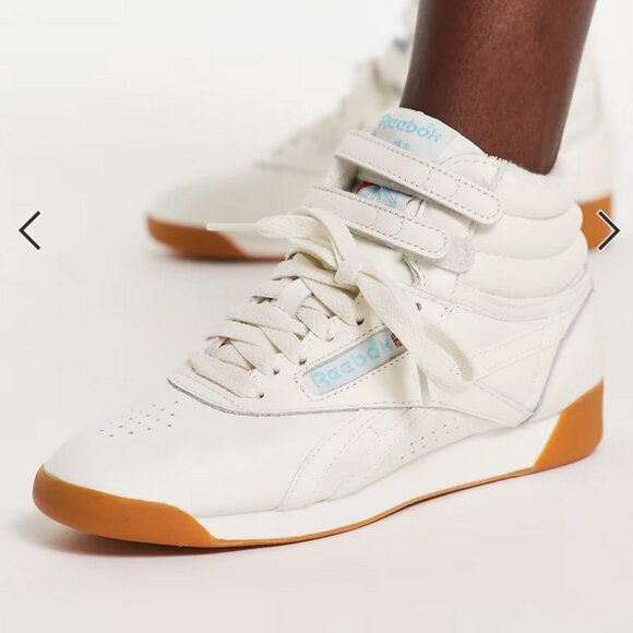 Reebok High Tops Chalk White w/Gum Soles Retro Freestyle Series Sz 7 Hi 5411 LTD - Picture 5 of 10